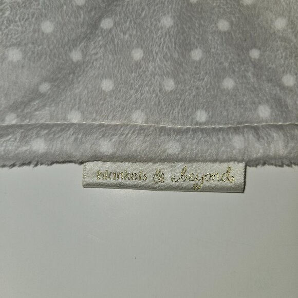 Blankets & Beyond Gray White Teddy Bear Lovey Fleece Plush Baby Toy Polka Dots - Picture 4 of 10